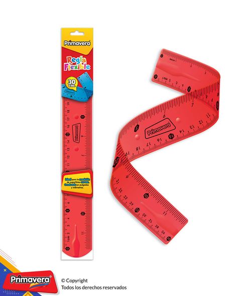 Regla Flexible Primavera Rojo