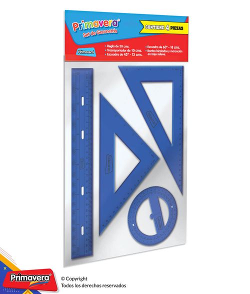 Set Geometria Primavera Azul