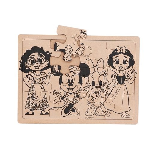 Rompecabezas con Marco para Pintar Minnie Mouse, Daisy, Blanca Nieves y Mirabel Disney 100 - 12 Piezas
