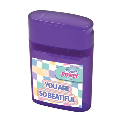 Sacapuntas Flower Power You Are So Beautiful Morado