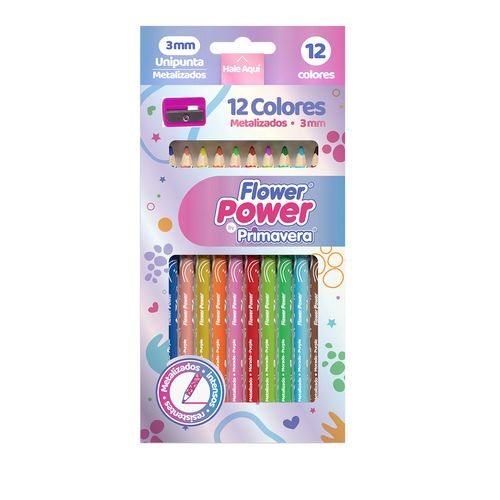 Colores Una Punta Metalizados X 12 Flower Power