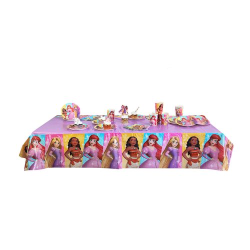 Mantel para Fiesta Princesas Moana, Ariel y Rapunzel