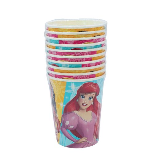 Vaso para Fiesta Princesas Moana, Ariel y Rapunzel x 10