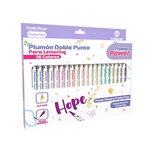Plumon Doble Punta Flower Power X 36