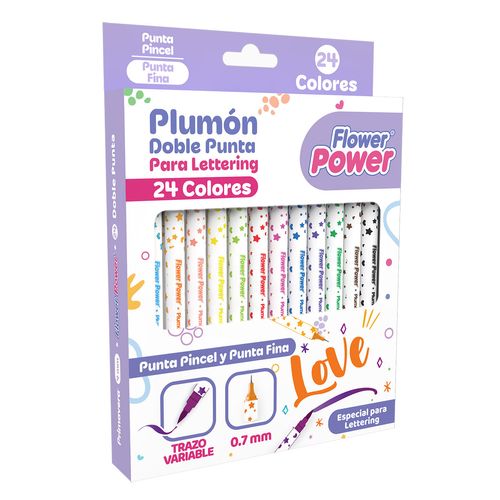 Plumon Doble Punta Flower Power X  24