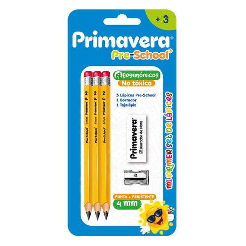 Set 3 Lápices - Borrador - Sacapuntas Pre-School