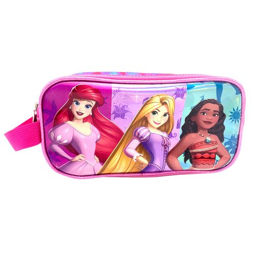Cartuchera Premium 2 Bolsillos Princesas Ariel,Rapunzel y Moana