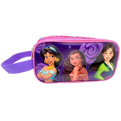 Cartuchera Premium 2 Bolsillos Princesas Jazmin, Moana & Mulán