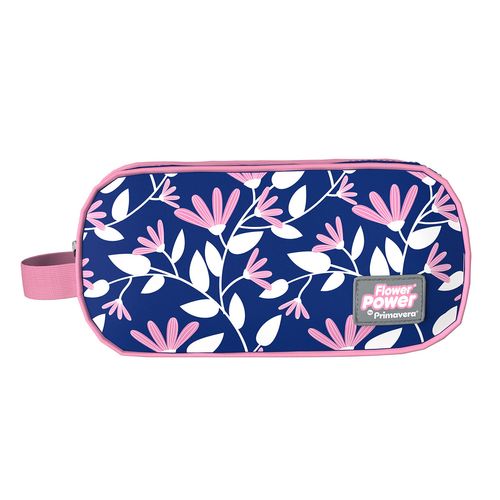 Cartuchera Juvenil 2 Bolsillos Flower Power Natura Leaves in Blue