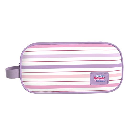 Cartuchera Juvenil 2 Bolsillos Flower Power Pastel lines