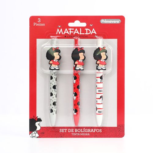 Set de Bolígrafos + Rubber Mafalda X 3