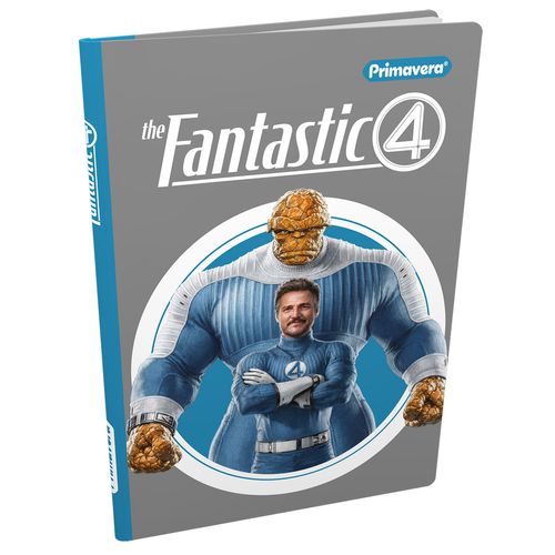 Cuaderno Cosido Pasta Dura Los 4 Fantásticos La Mole y Reed Richards