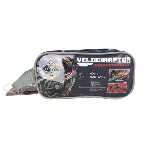 Cartuchera Premium 2 Bolsillos Jurassic World Rebirth Velociraptor