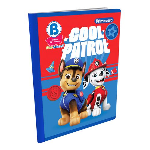 Cuaderno Cosido Pre-School B Paw Patrol Chase y Marshall Cool Patrol