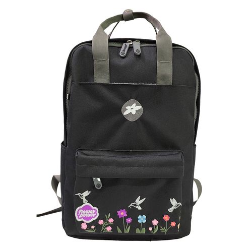 Morral  Flower Power Bloom Black Bird White