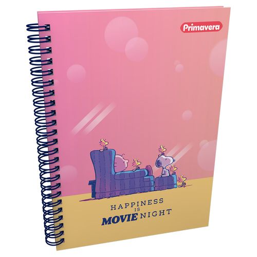 Cuaderno Argollado Pasta Dura  Snoopy Grande Happiness Is Movie Night
