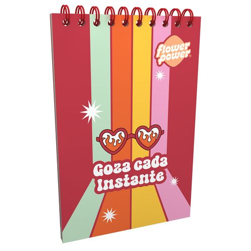 Cuaderno Vertical  Flower Power Goza Cada Instante
