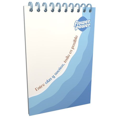Cuaderno Vertical  Flower Power Olas y Sueños
