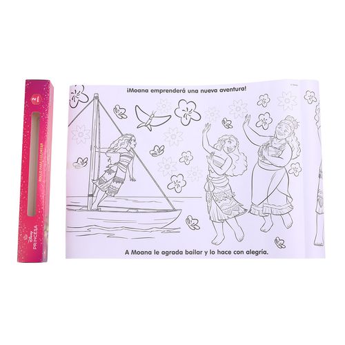 Rollo para Colorear  Princesas Niña 2 mts.