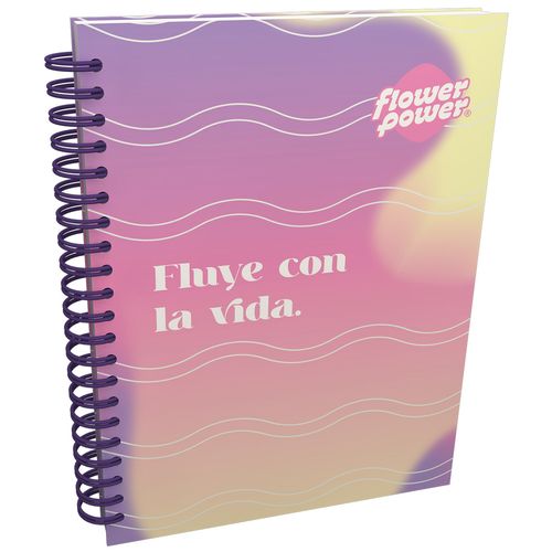 Cuaderno Argollado Multimaterias  Flower Power Fluye Con La Vida