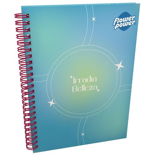 Cuaderno Argollado Pasta Dura  Flower Power Grande Irradia Belleza