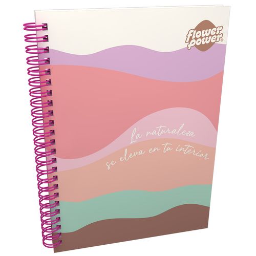 Cuaderno Argollado Pasta Dura  Flower Power Grande La Naturaleza