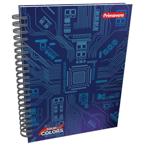 Cuaderno Argollado Grande Multimaterias Solid Colors Circuito Electrónico
