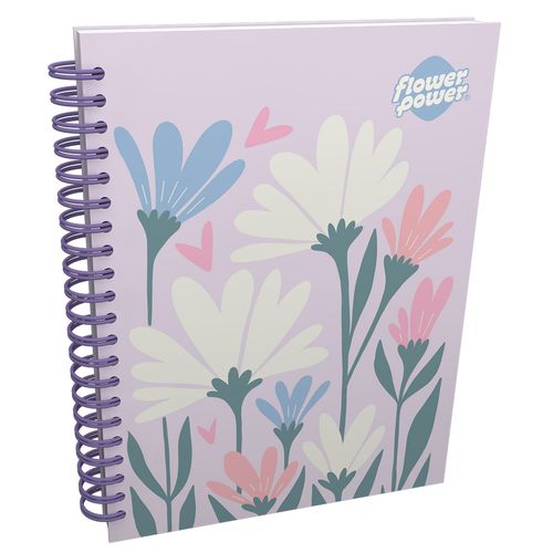 Cuaderno Argollado Grande Multimaterias Flower Power Margaritas