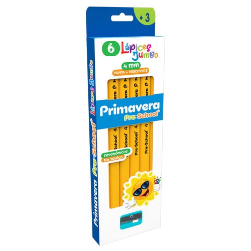 Lápiz Jumbo Pre-School HB Negro x 6 Primavera