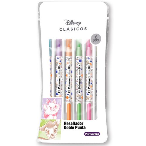 Resaltador Doble Punta  Bambi, Marie Pastel X6