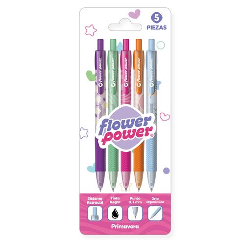 Bolígrafo  Flower Power Glow Up  X5