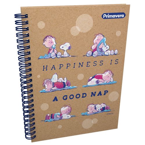 Cuaderno Argollado Pasta Dura  Snoopy Kraft Grande Happiness