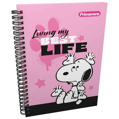 Cuaderno Argollado Pasta Dura  Snoopy Living My Best Life