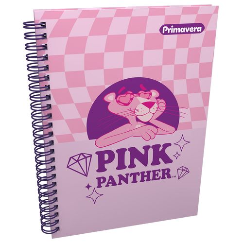Cuaderno Argollado Pasta Dura  Pantera Rosa Diamantes