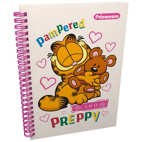 Cuaderno Argollado Pasta Dura  Garfield Pampered And Preppy