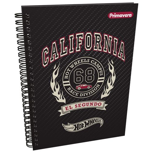 Cuaderno Argollado Pasta Dura  Hot Wheels Grande California 68