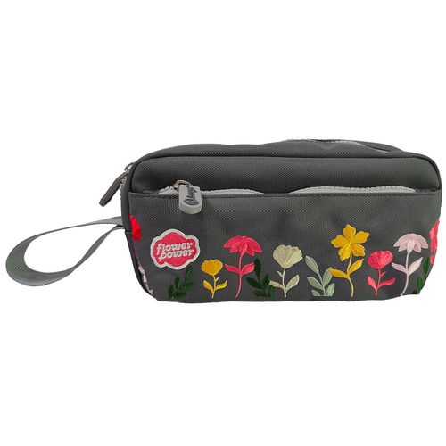 Cartuchera  Flower Power Bloom Gray print