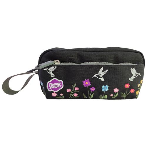 Cartuchera  Flower Power Bloom Black Bird White