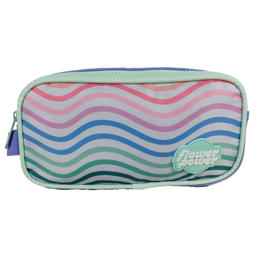 Cartuchera  Flower Power Rainbow Waves Pastel Surtida