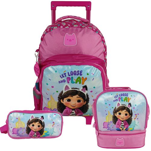 Combo Premium  La Casa de Muñecas de Gabby Grande 3 en 1 con Ruedas