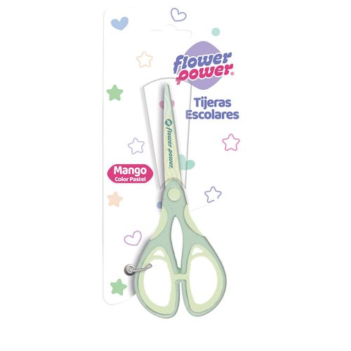 Tijeras  Flower Power Pastel Verde