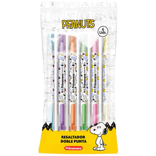 Resaltador Doble Punta Snoopy Pastel X6