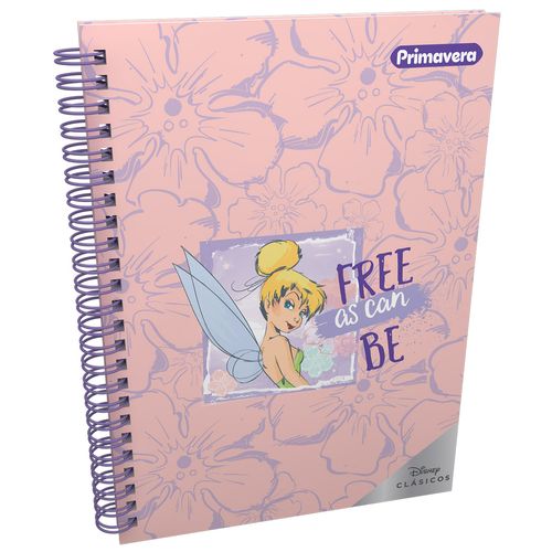 Cuaderno Argollado Pasta Dura Tinkerbell Grande Free As Can Be